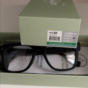 Look Optic +1.50 Black Reading Glasses Laurel Readers